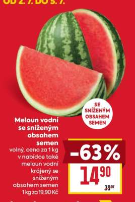Meloun vodní se sníženým obsahem semen