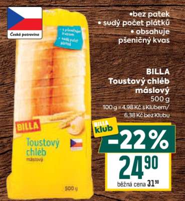 BILLA Toustový chléb máslový