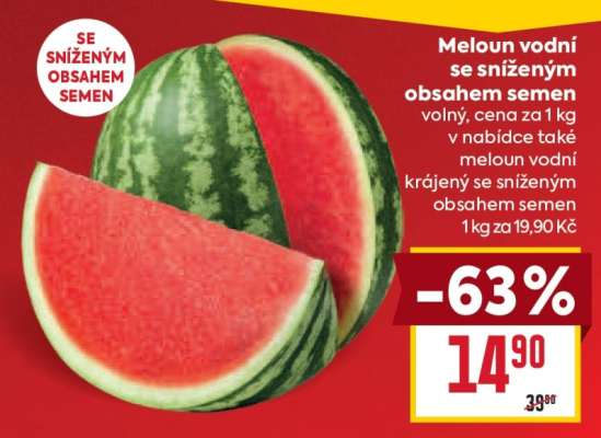 Meloun vodní se sníženým obsahem semen