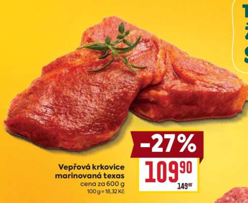 Vepřová krkovice marinovaná texas