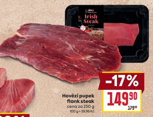 Hovězí pupek flank steak