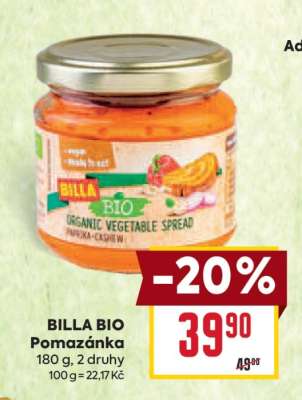BILLA BIO Pomazánka