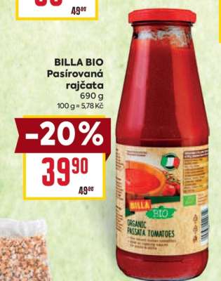 BILLA Bio Pasírovaná rajčata