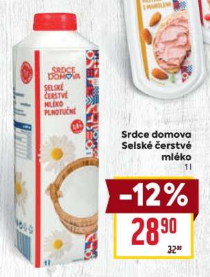 Srdce domova Selské čerstvé mléko