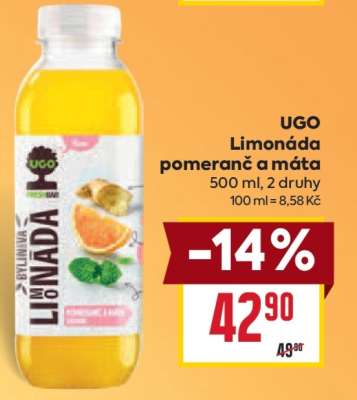 UGO Limonáda pomeranč a máta