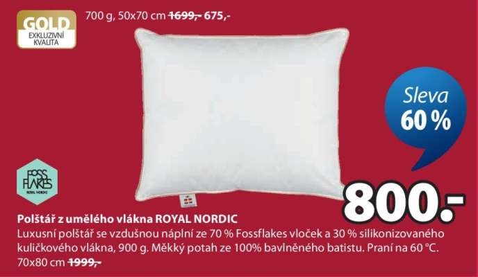 Polštář z umělého vlákna ROYAL NORDIC