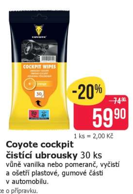 Coyote cockpit čisticí ubrousky 30 ks
