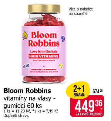 Bloom Robbins vitamíny na vlasy - gumídci 60 ks