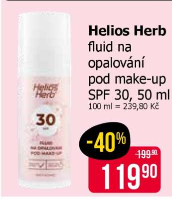 Helios Herb fluid na opalování pod make-up SPF 30, 50 ml