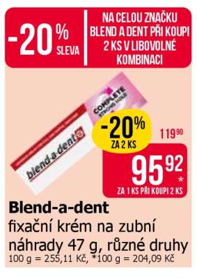 blend-a-dent fixační krém na zubní náhrady 47 g, různé druhy