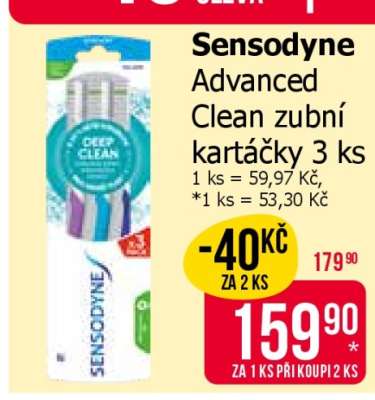 Sensodyne Advanced Clean zubní kartáčky 3 ks