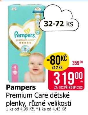 Pampers Premium Care dětské plenky, různé velikosti