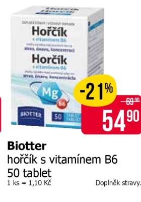 Biotter hořčík s vitamínem B6 50 tablet