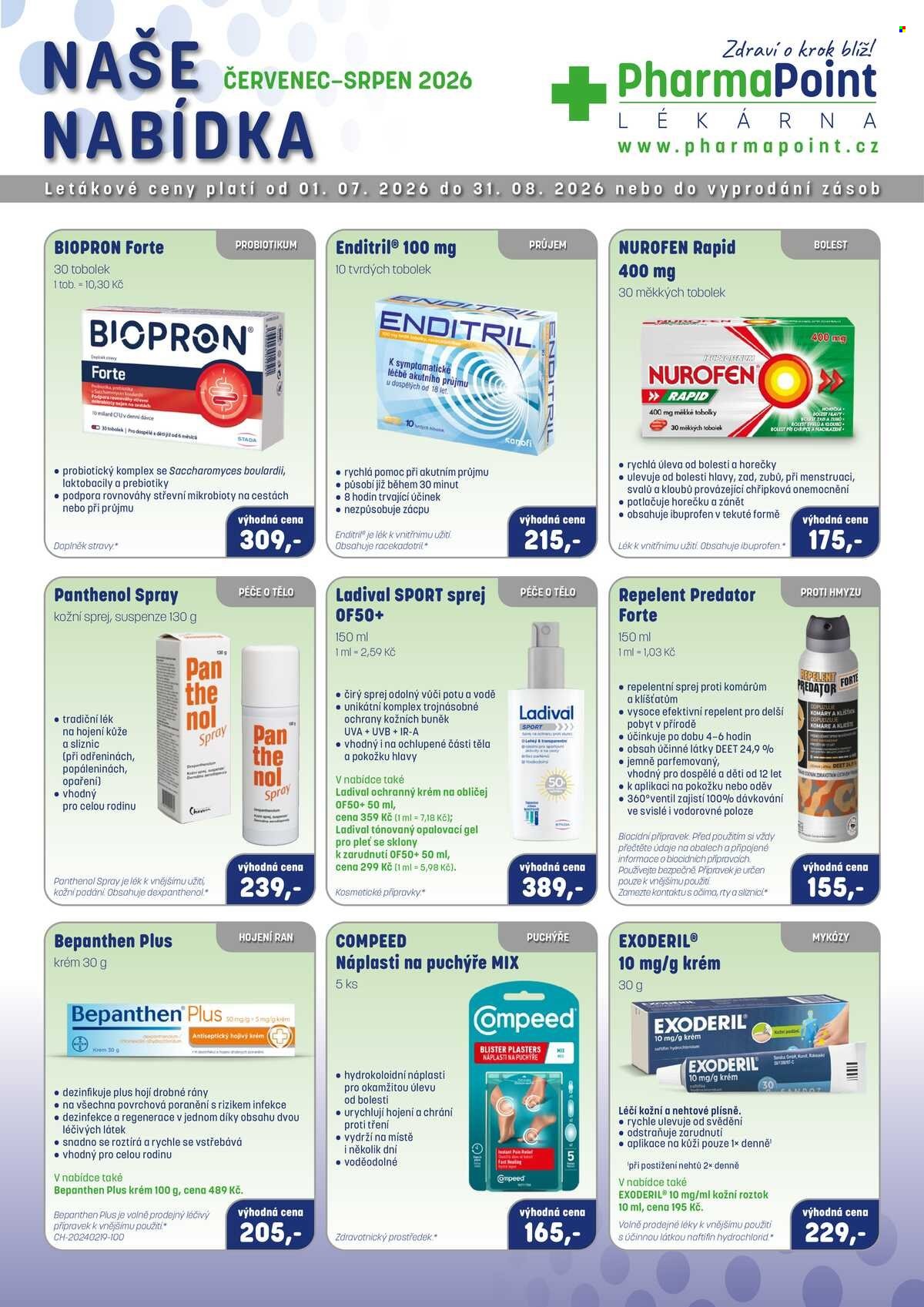 Leták PharmaPoint - 1.7.2026 - 31.8.2026. Strana 1