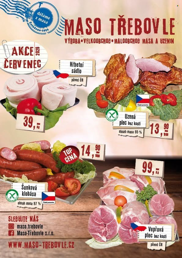 Leták Maso Třebovle - 1.7.2026 - 31.7.2026. Strana 1