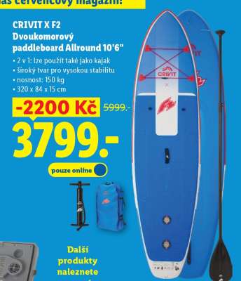 CRIVIT X F2 Dvoukomorový paddleboard Allround 10'6"