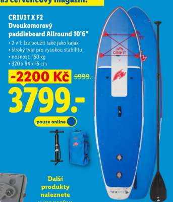 CRIVIT X F2 Dvoukomorový paddleboard Allround 10'6"