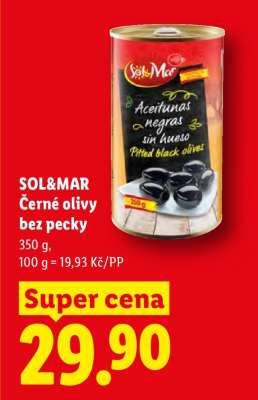 SOL&MAR Černé olivy bez pecky