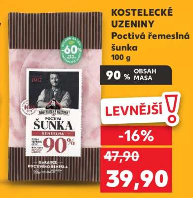Kostelecké uzeniny Poctivá řemeslná šunka