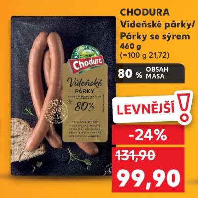 CHODURA Vídeňské párky/ Párky se sýrem