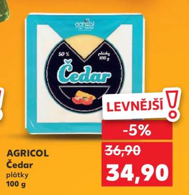 AGRICOL Čedar plátky 100 g