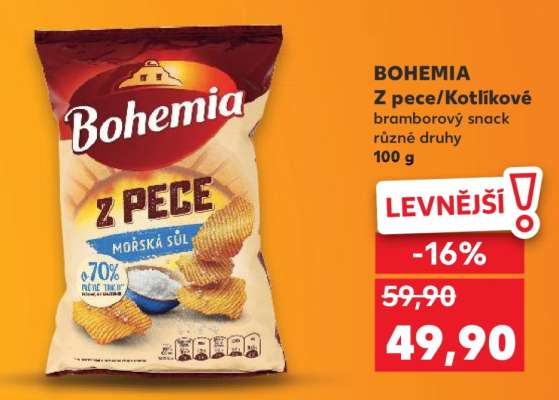 BOHEMIA Z PECE/KOTLÍKOVÉ Bramborový snack