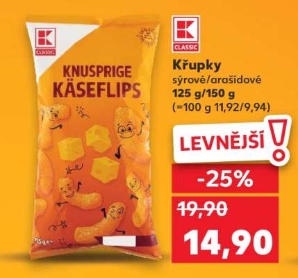 Křupky sýrové/arašídové