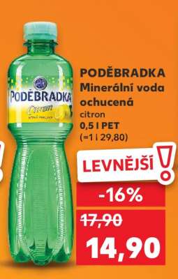 PODĚBRADKA Minerální voda ochucená citron