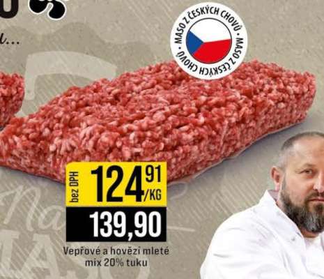 Vepřové a hovězí mleté mix 20% tuku