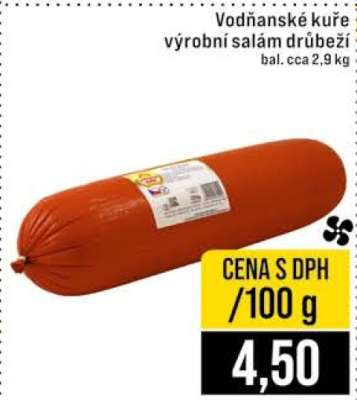 Vodňanské kuře výrobní salám drůbeží