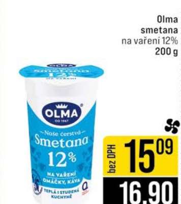 Olma smetana na vaření 12%