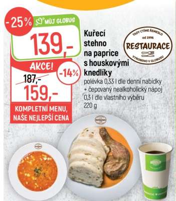 Kuřecí stehno na paprice s houskovými knedlíky