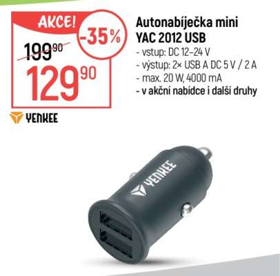 Autonabíječka mini YAC 2012 USB