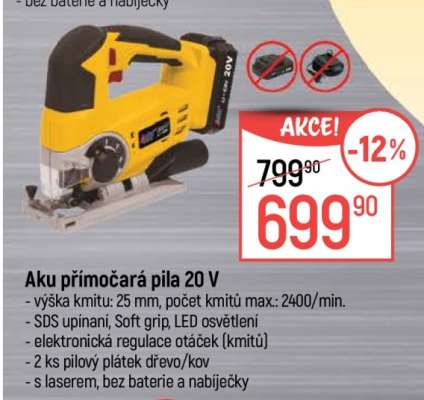 aku Přímočará Pila 20 v