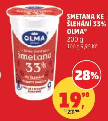 Smetana ke šlehání 33%, Olma,