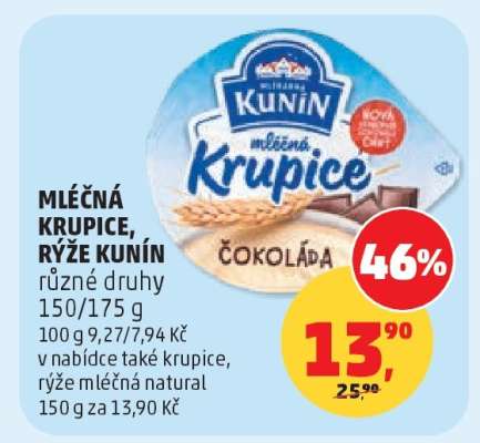 MLÉČNÁ KRUPICE, RÝŽE KUNÍN
