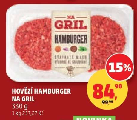 Hovězí hamburger na gril