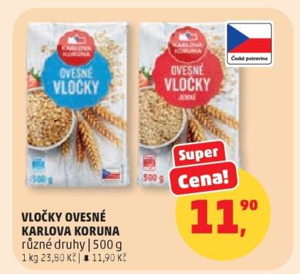 Vločky ovesné Karlova Koruna