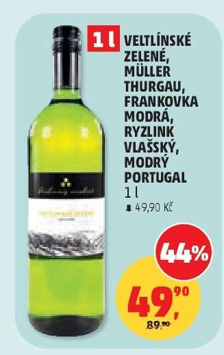 Veltlínské zelené, Müller Thurgau, Frankovka modrá, Ryzlink vlašský, Modrý Portugal