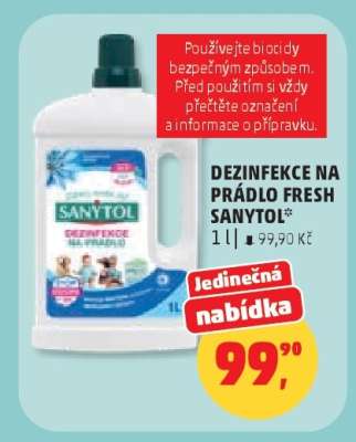 DEZINFEKCE NA PRÁDLO FRESH SANYTOL