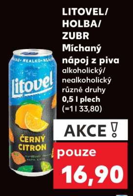 LITOVEL/HOLBA/ZUBR Míchaný nápoj z piva
