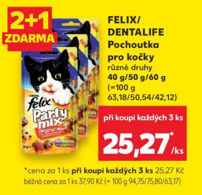 FELIX/ DENTALIFE Pochoutka pro kočky