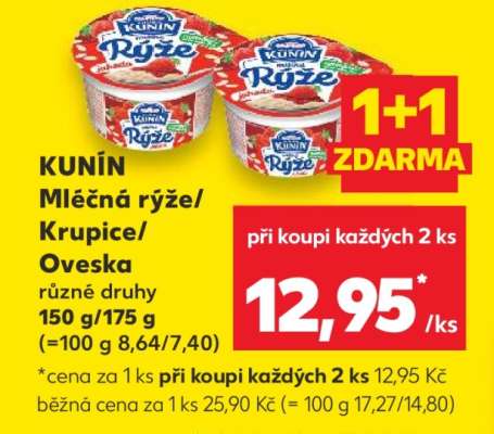 KUNÍN Mléčná rýže/krupice/Oveska