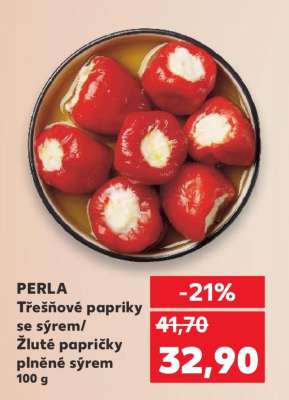 PERLA Třešňové papriky se sýrem/Žluté papričky plněné sýrem