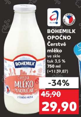 BOHEMILK OPOČNO ČERSTVÉ MLÉKO
