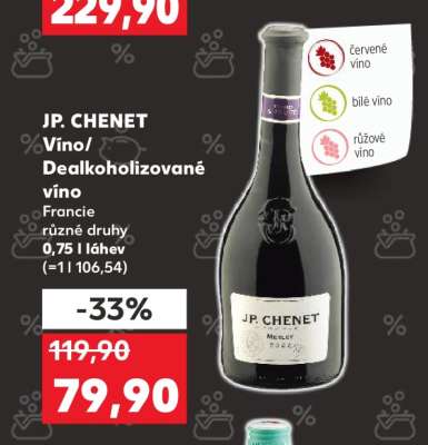 JP. CHENET Víno/Dealkoholizované víno