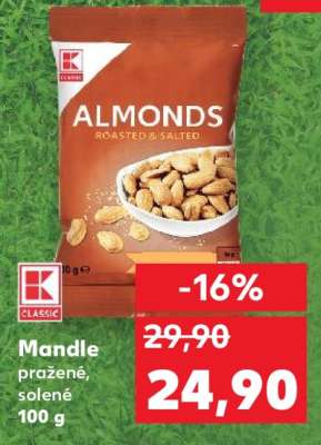 Mandle pražené, solené 100 g