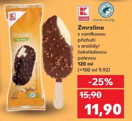 Zmrzlina s vanilkovou příchutí s arašídy/čokoládovou polevou