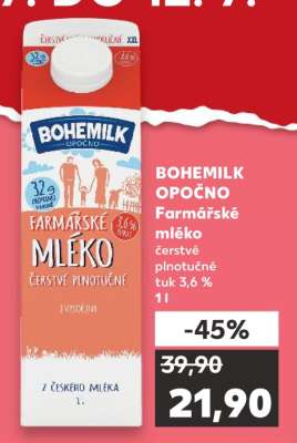 BOHEMILK OPOČNO Farmářské mléko