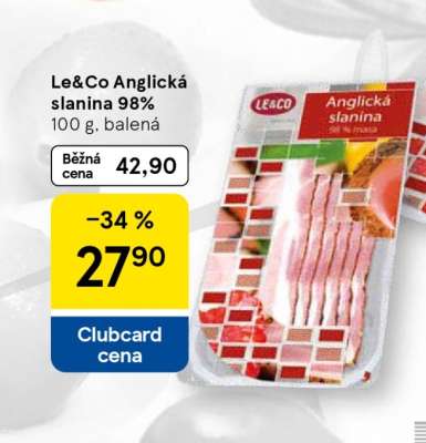 Le&Co Anglická slanina 98%